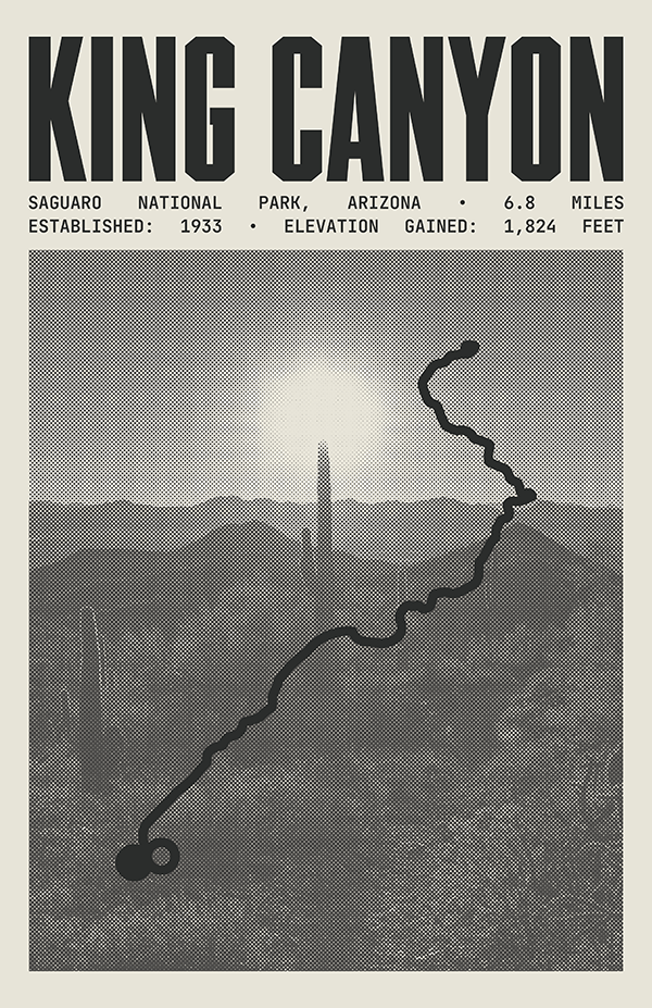 King Canyon Trail Poster | Saguaro National Park Prints