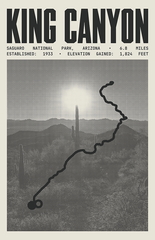 King Canyon Trail Poster | Saguaro National Park Prints