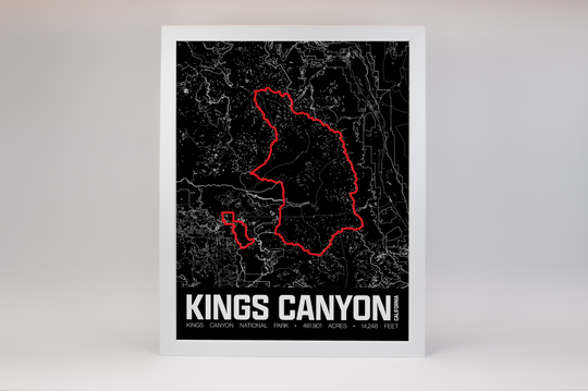 Kings Canyon National Park – Perimeter Map Print