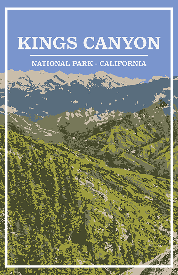 Kings Canyon National Park Print | Vintage Style