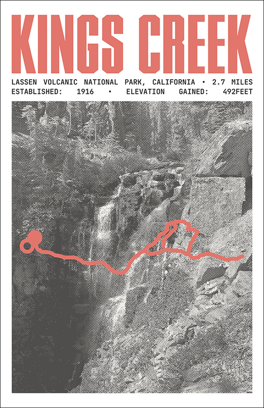 Kings Creek Falls Trail Poster | Lassen Volcanic National Park Prints