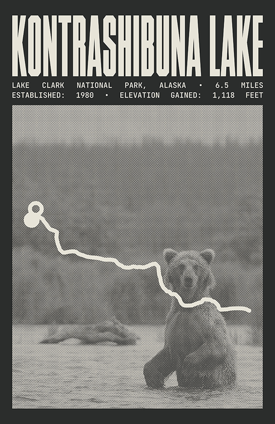 Kontrashibuna Lake Poster | Lake Clark National Park Prints