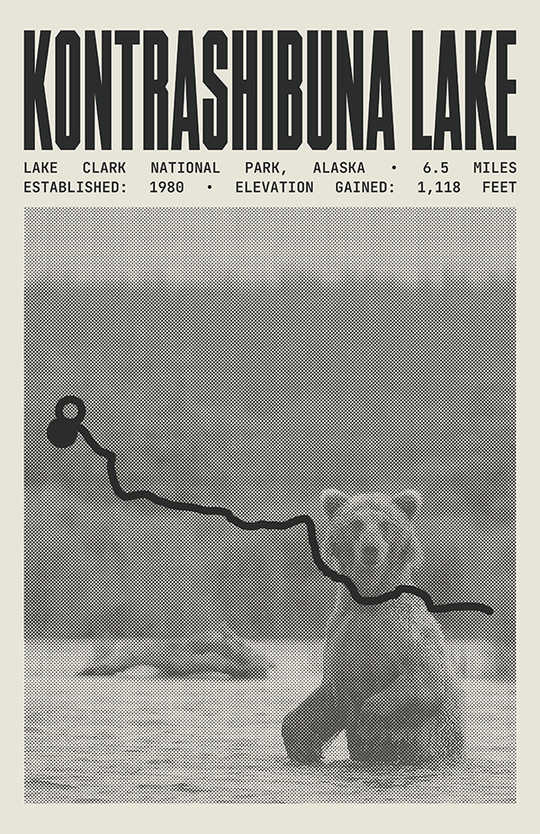 Kontrashibuna Lake Poster | Lake Clark National Park Prints