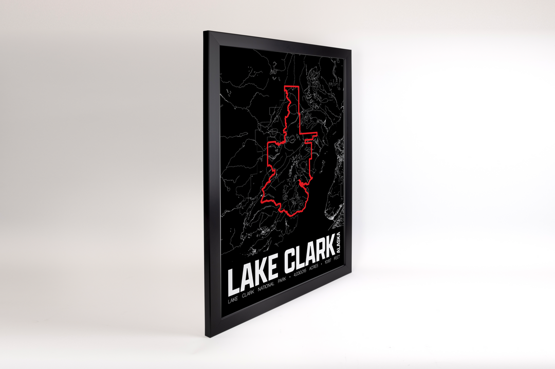 Lake Clark National Park – Perimeter Map Print