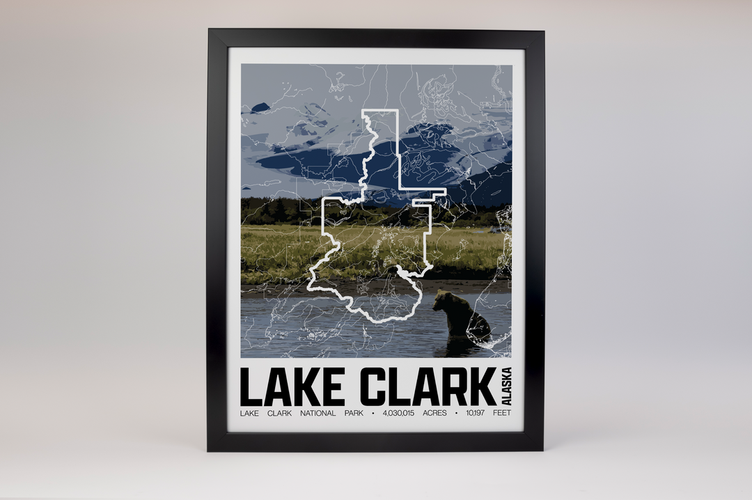Lake Clark National Park – Perimeter Map Print