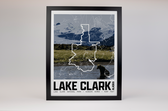 Lake Clark National Park – Perimeter Map Print