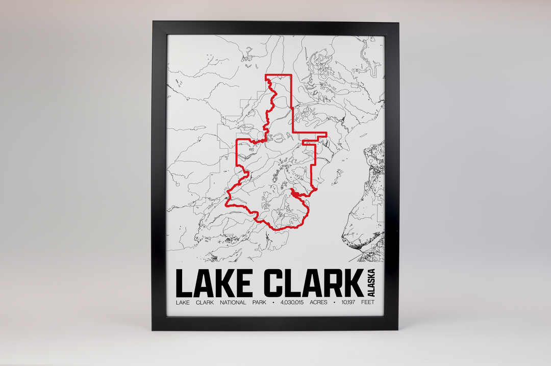 Lake Clark National Park – Perimeter Map Print