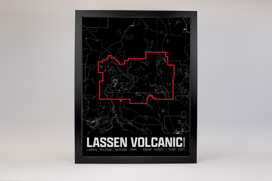 Lassen Volcanic National Park – Perimeter Map Print