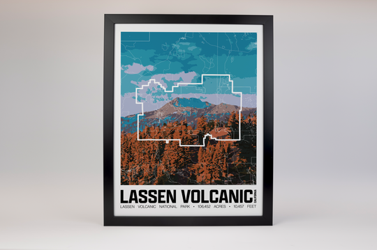 Lassen Volcanic National Park – Perimeter Map Print