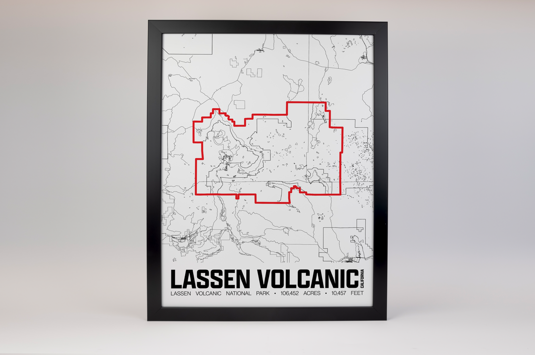 Lassen Volcanic National Park – Perimeter Map Print