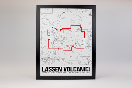 Lassen Volcanic National Park – Perimeter Map Print