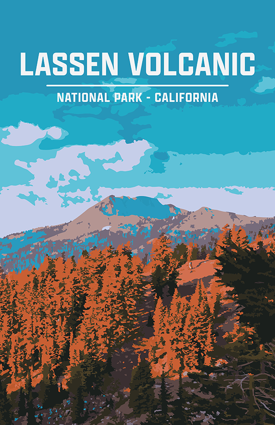 Lassen Volcanic National Park Print | Vintage Style