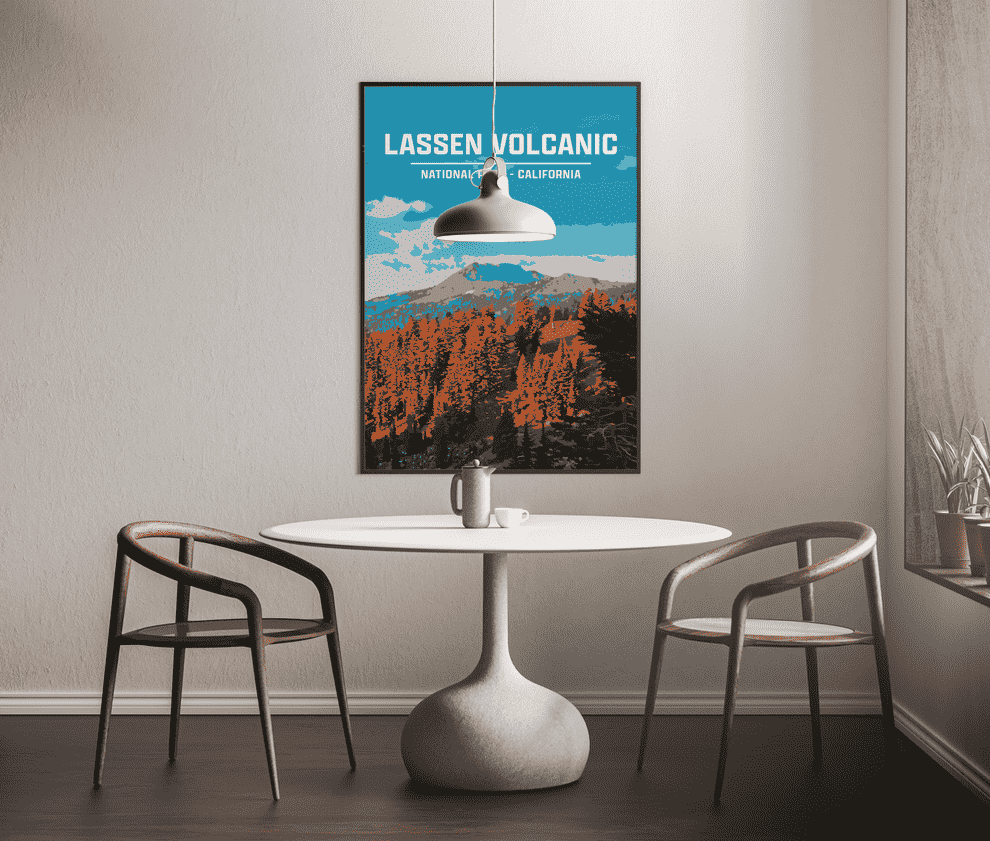 Lassen Volcanic National Park Print | Vintage Style
