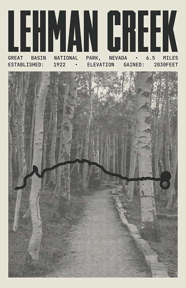 Lehman Creek Trail Poster | Great Basin National Prints