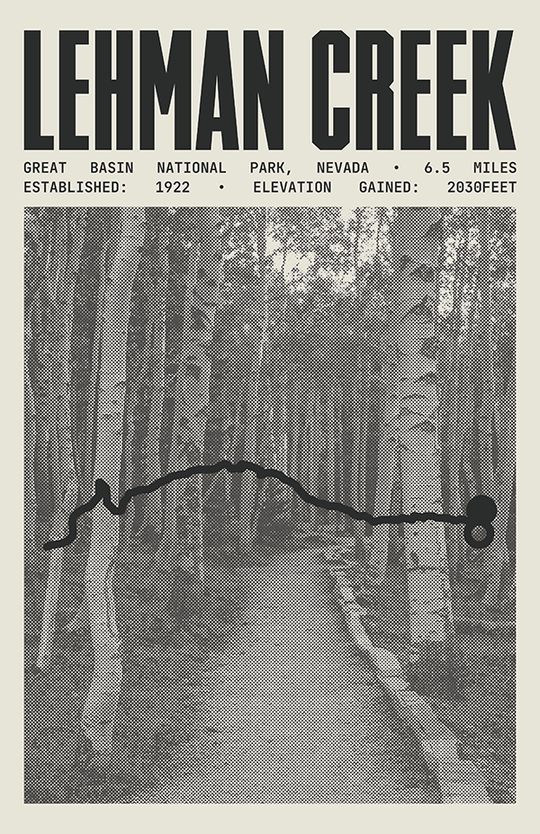 Lehman Creek Trail Poster | Great Basin National Prints