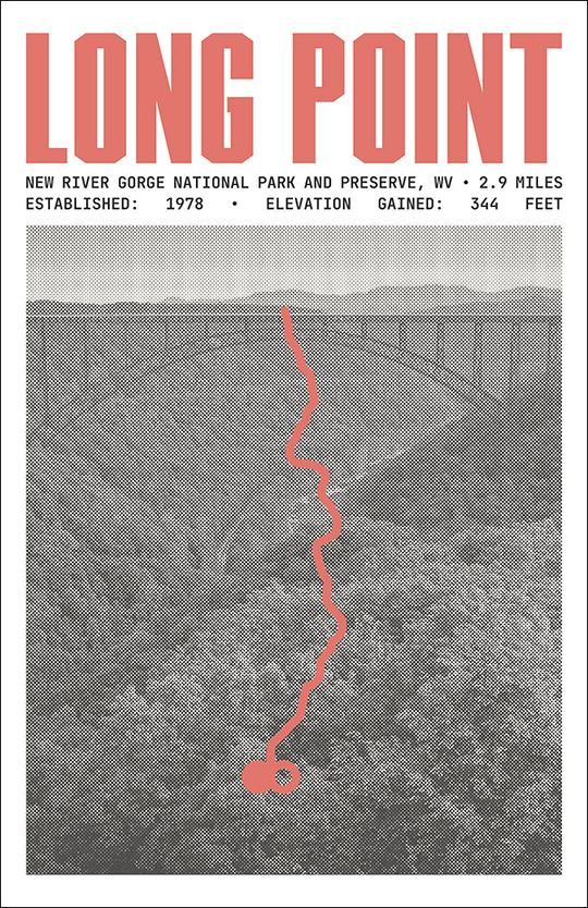 Long Point Trail Poster | New River Gorge National Park and Preserve Prints