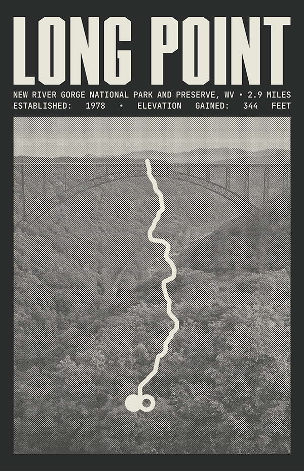 Long Point Trail Poster | New River Gorge National Park and Preserve Prints