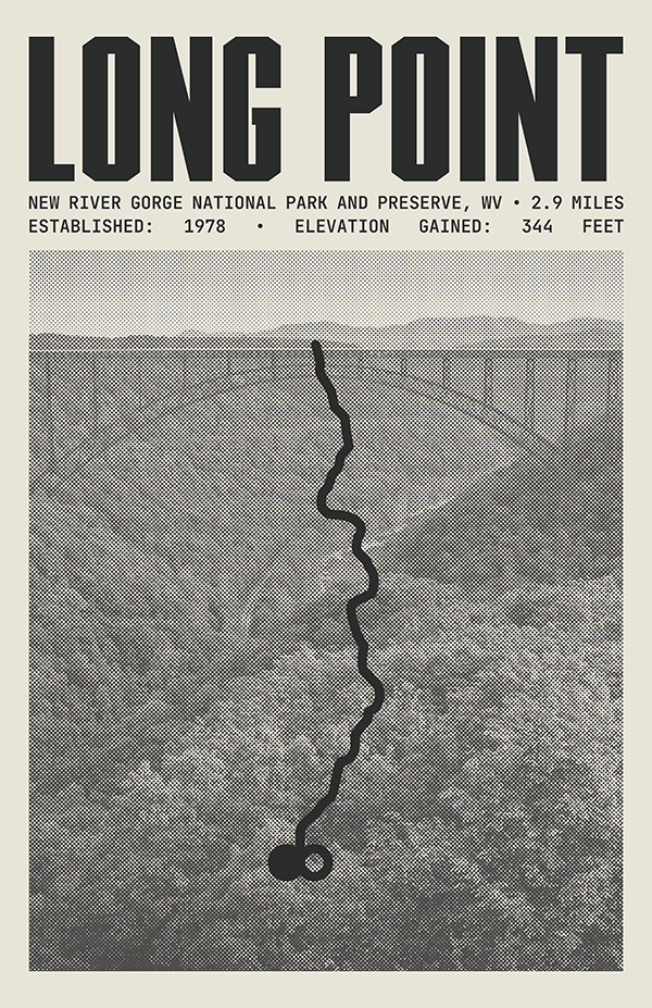 Long Point Trail Poster | New River Gorge National Park and Preserve Prints