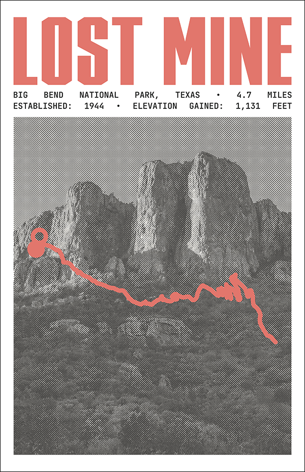 Lost Mine Trail Poster | Big Bend National Park Prints