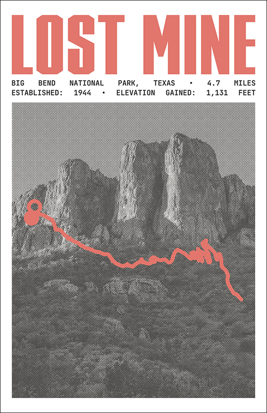 Lost Mine Trail Poster | Big Bend National Park Prints