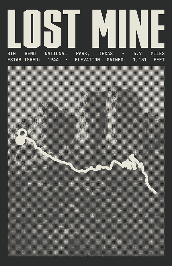 Lost Mine Trail Poster | Big Bend National Park Prints