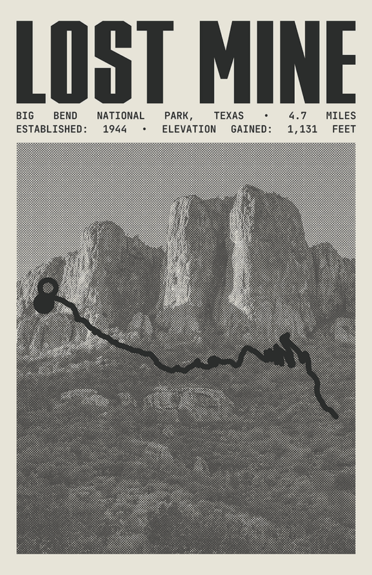 Lost Mine Trail Poster | Big Bend National Park Prints