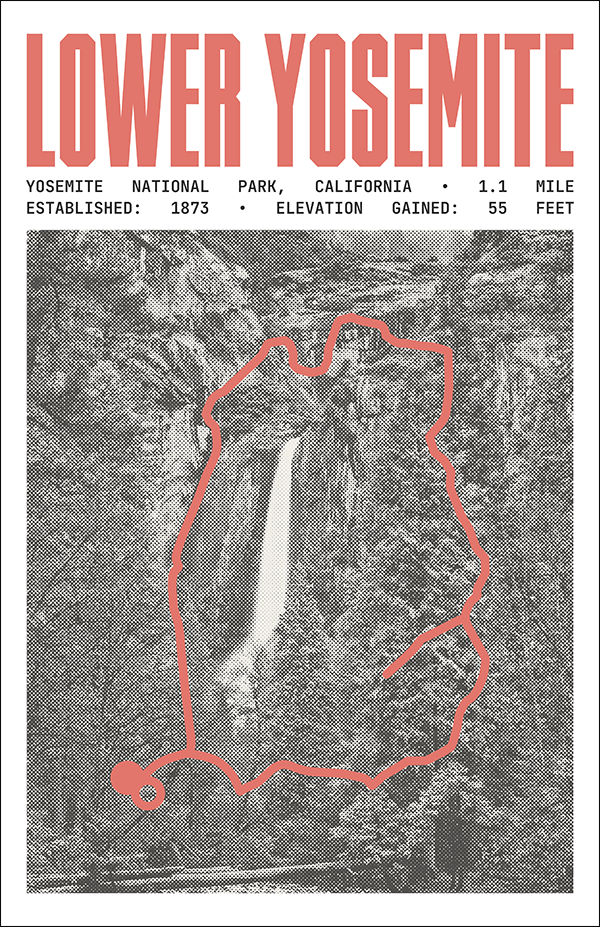 Lower Yosemite Falls Trail Poster | Yosemite National Park Prints