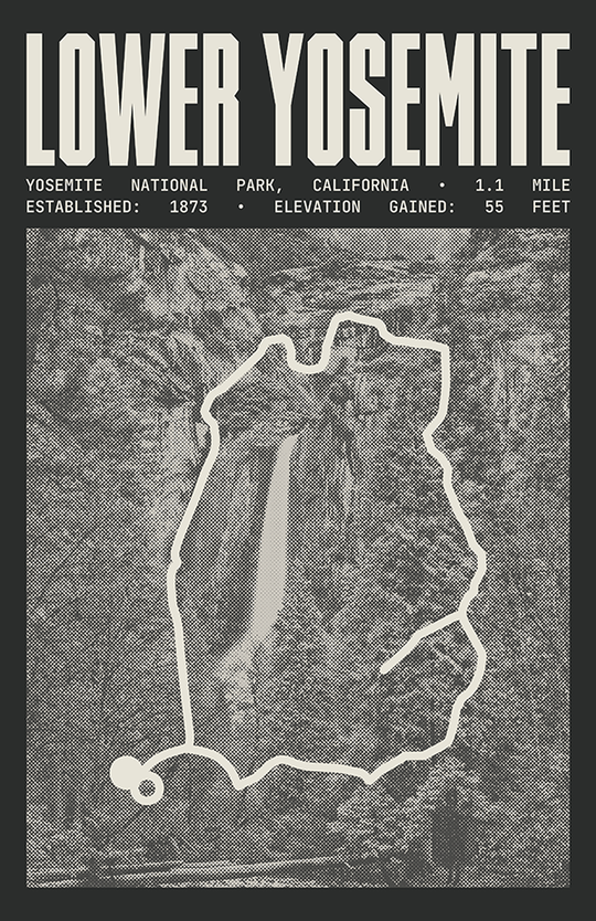 Lower Yosemite Falls Trail Poster | Yosemite National Park Prints