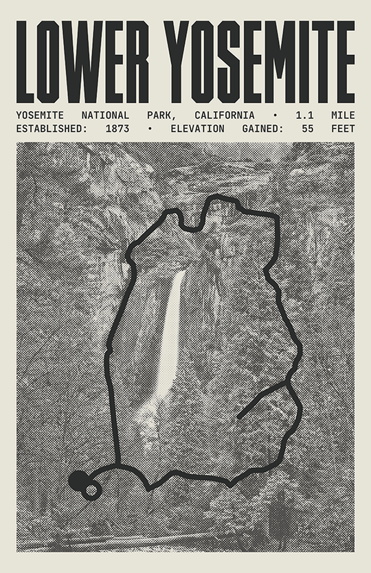 Lower Yosemite Falls Trail Poster | Yosemite National Park Prints