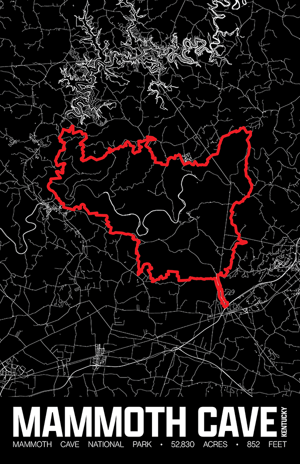 Mammoth Cave National Park – Perimeter Map Print