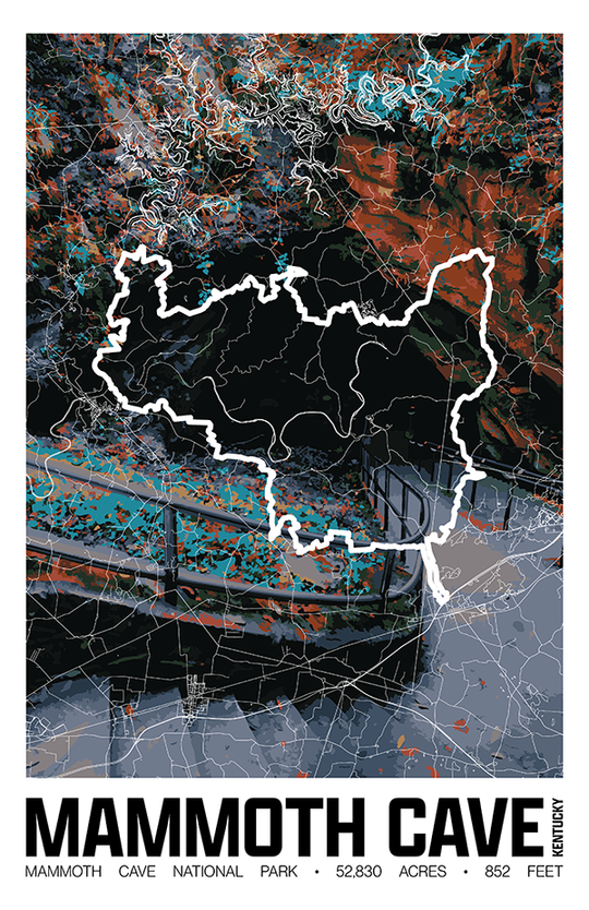 Mammoth Cave National Park – Perimeter Map Print