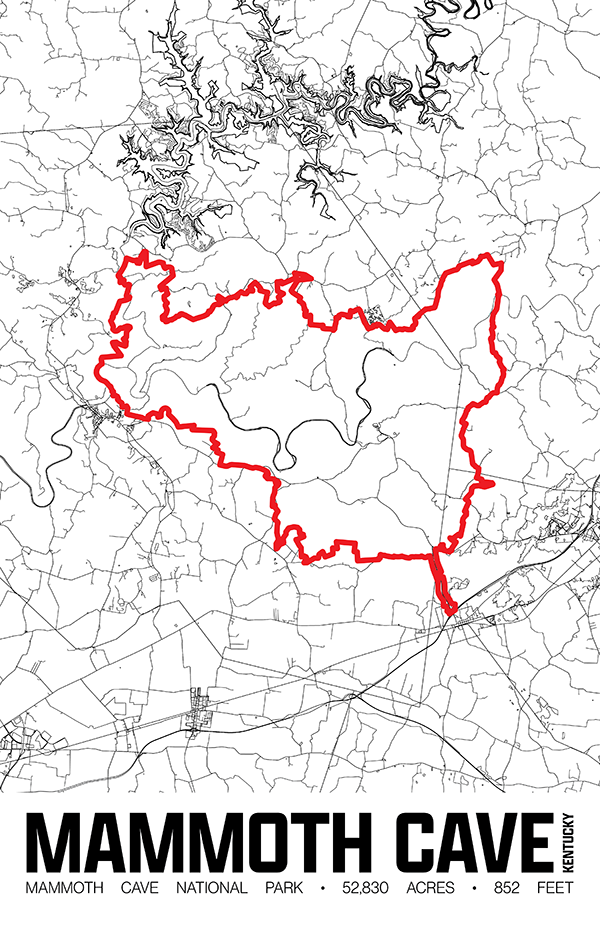 Mammoth Cave National Park – Perimeter Map Print