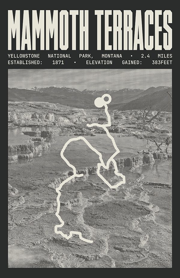 Mammoth Terraces Poster | Yellowstone National Park Prints