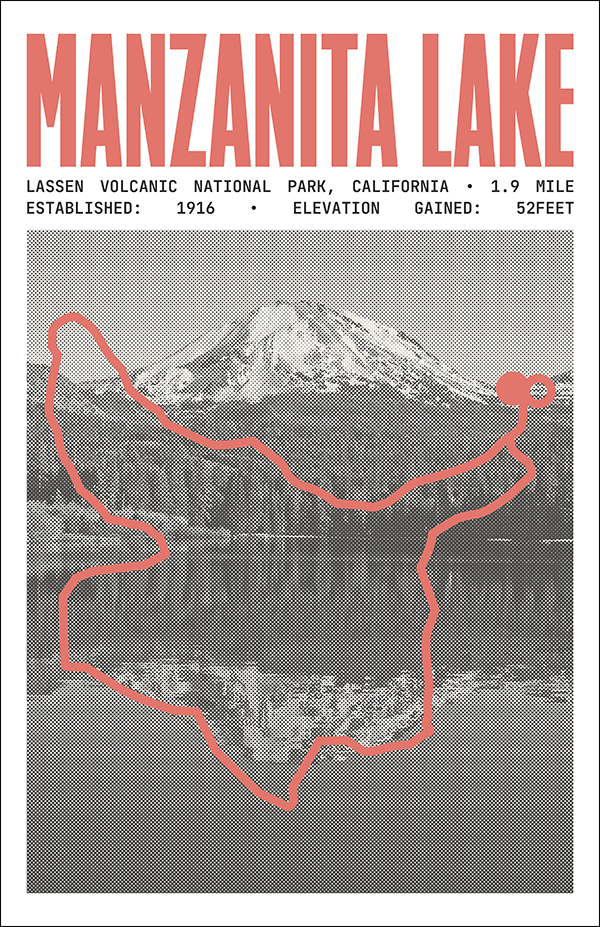 Manzanita Lake Loop Poster | Lassen Volcanic National Park Prints