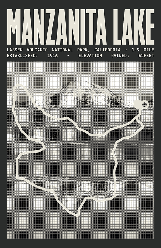 Manzanita Lake Loop Poster | Lassen Volcanic National Park Prints