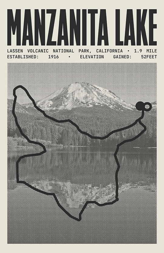 Manzanita Lake Loop Poster | Lassen Volcanic National Park Prints