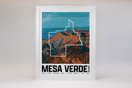 Mesa Verde National Park – Perimeter Map Print