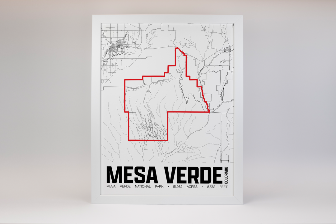 Mesa Verde National Park – Perimeter Map Print