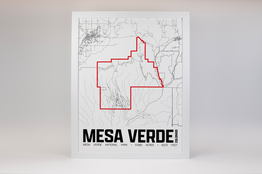 Mesa Verde National Park – Perimeter Map Print