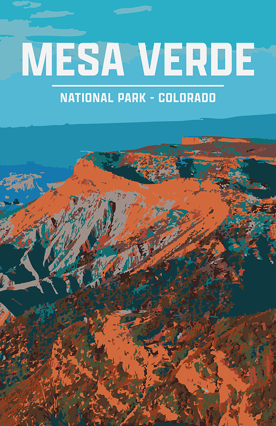 Mesa Verde National Park Print | Vintage Style