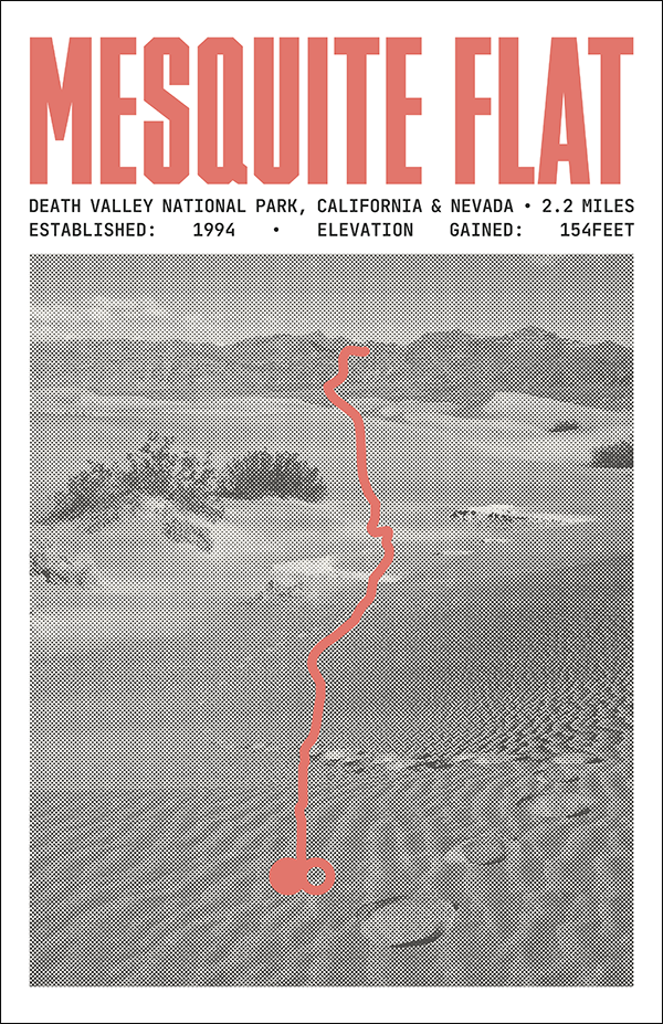 Mesquite Flat Sand Dunes Trail Poster | Death Valley National Park Prints