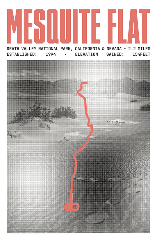 Mesquite Flat Sand Dunes Trail Poster | Death Valley National Park Prints