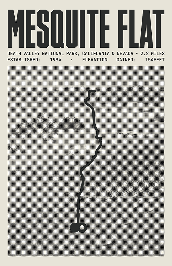 Mesquite Flat Sand Dunes Trail Poster | Death Valley National Park Prints