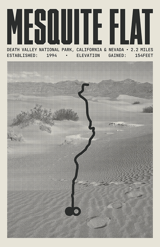 Mesquite Flat Sand Dunes Trail Poster | Death Valley National Park Prints