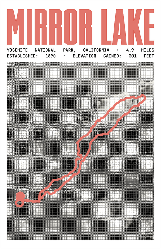 Mirror Lake Loop Poster | Yosemite National Park Prints