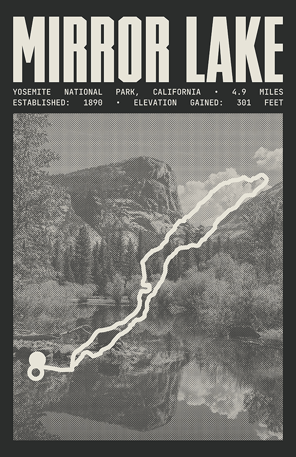 Mirror Lake Loop Poster | Yosemite National Park Prints