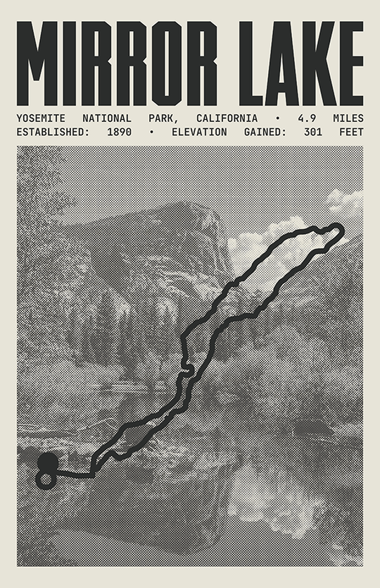 Mirror Lake Loop Poster | Yosemite National Park Prints