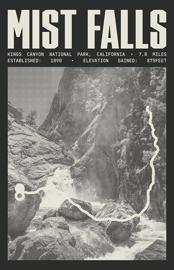 Mist Falls Poster | Kings Canyon National Park Prints