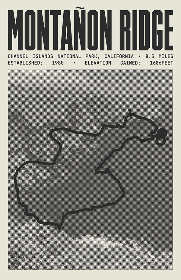 Montañon Ridge Loop Poster | Channel Islands National Park Prints