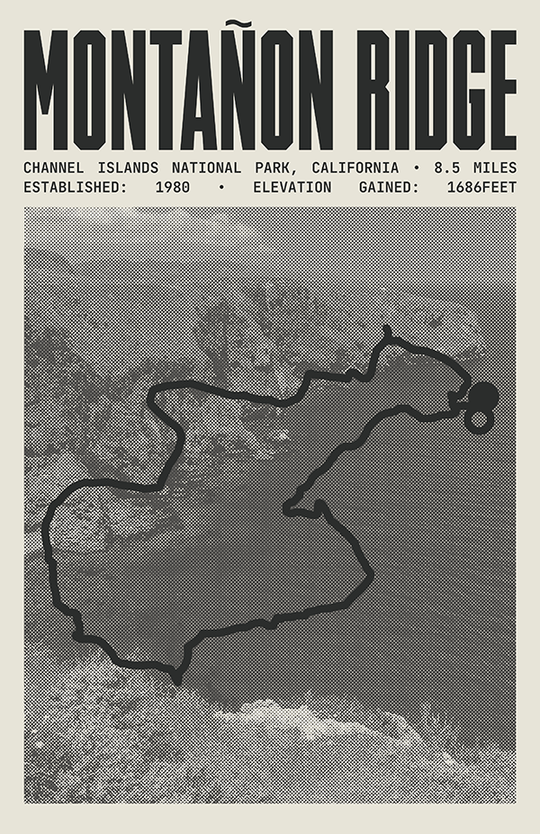Montañon Ridge Loop Poster | Channel Islands National Park Prints